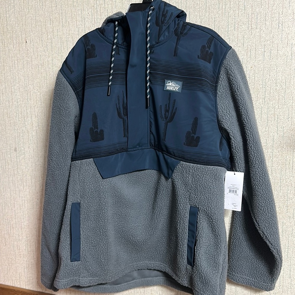 HURLEY EVERGREEN BURRITO ANORAK: BLUE: NEW WITH TAGS: SIZE SMALL